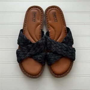 Born Braided Black Sandals, NWOT